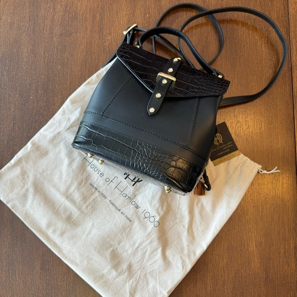 House of Harlow 1960 NEW Leather Crystal Stud 4 Way Backpack- Nicole Richie - Picture 12 of 14